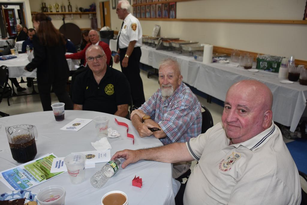(L-R) PCVFA members PJ Ryan, 50-year award recipients Ed Hallisey and Bob Schlegel all from Lk Carmel FD