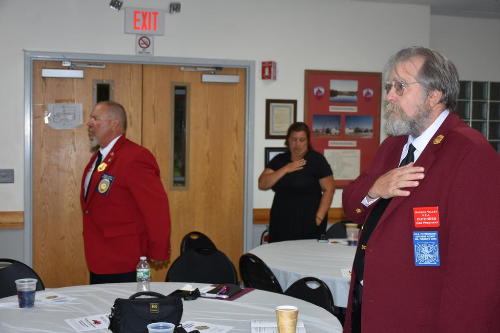 L-R Foreground - From Dutchess County VFA, Pres. Michael Carter and Kyle Pottenburg