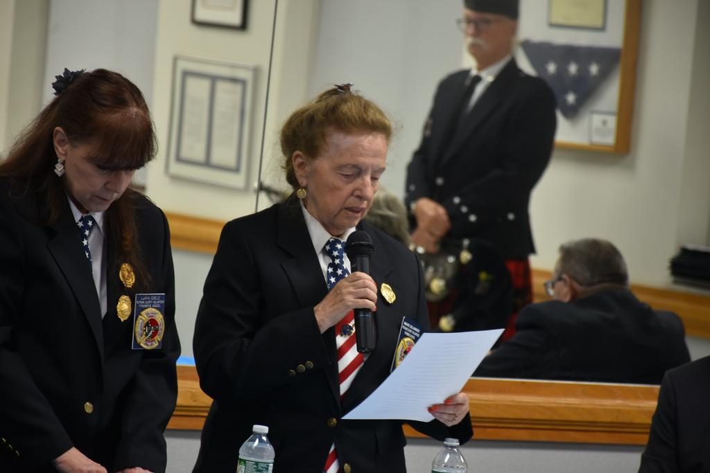Secretary Marie Delawder, President of the Ladies PCVFA
Reading of the Auxiliary Prayer