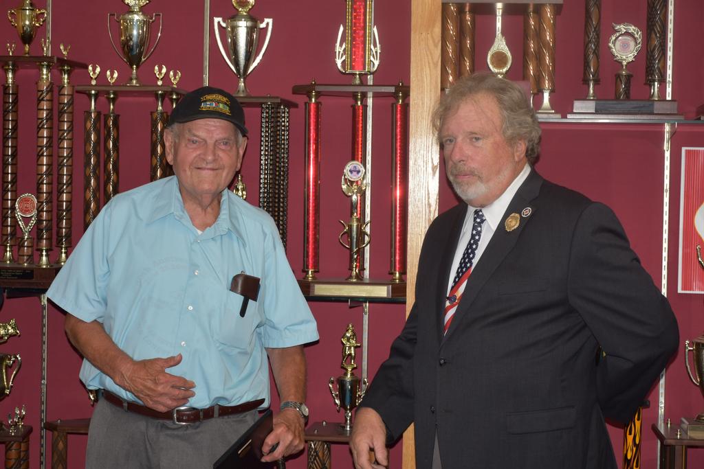 50-yr member George Godfrey with Mike Doherty (Committee)