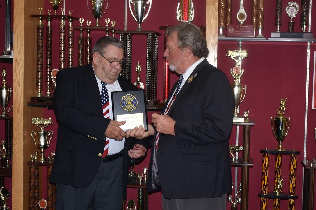 Treasurer (& PCVFA Past Pres) George Hill receives PCVFA Service Award