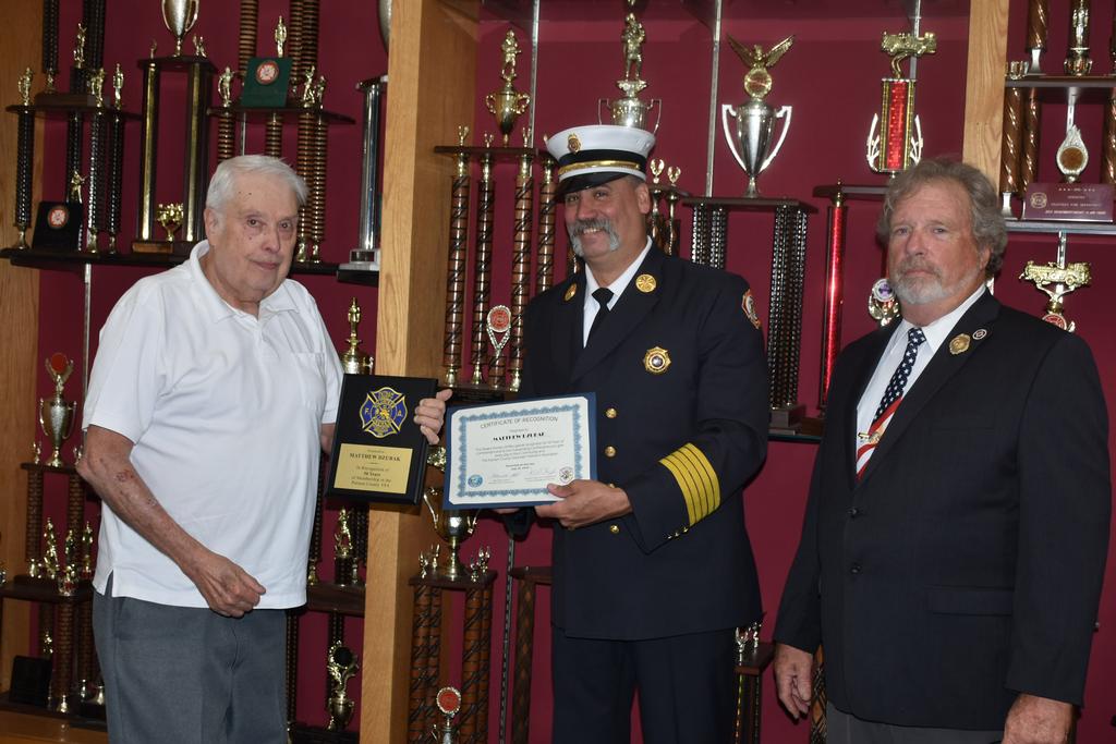 Matthew Dzubak (LCFD) receives recognition for 50 years in the PCVFA